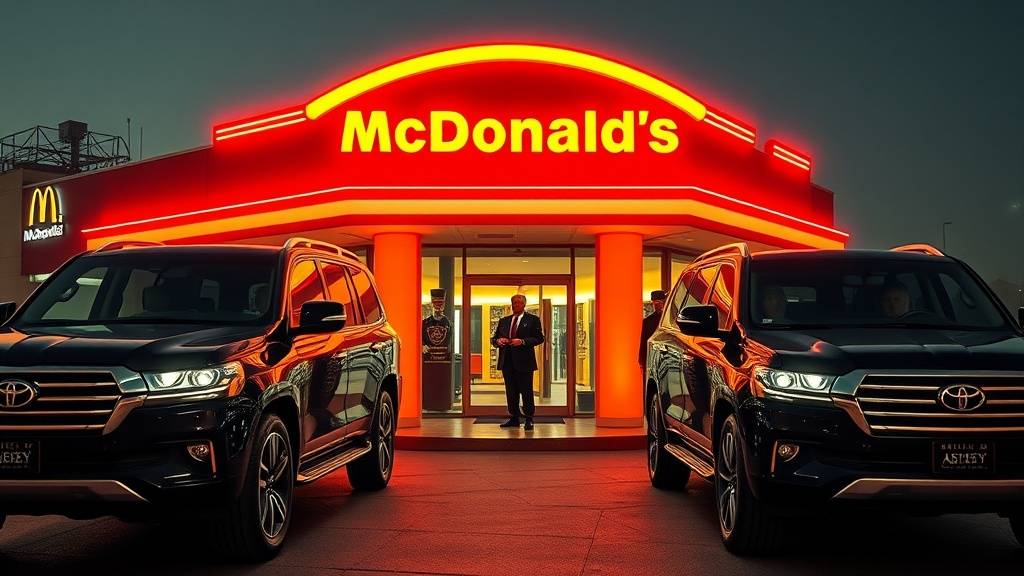 OMEGACUBE FRANCHISE SEO - MCDONALDS AND TRUMP WITH THE SECRET SERVICE 222