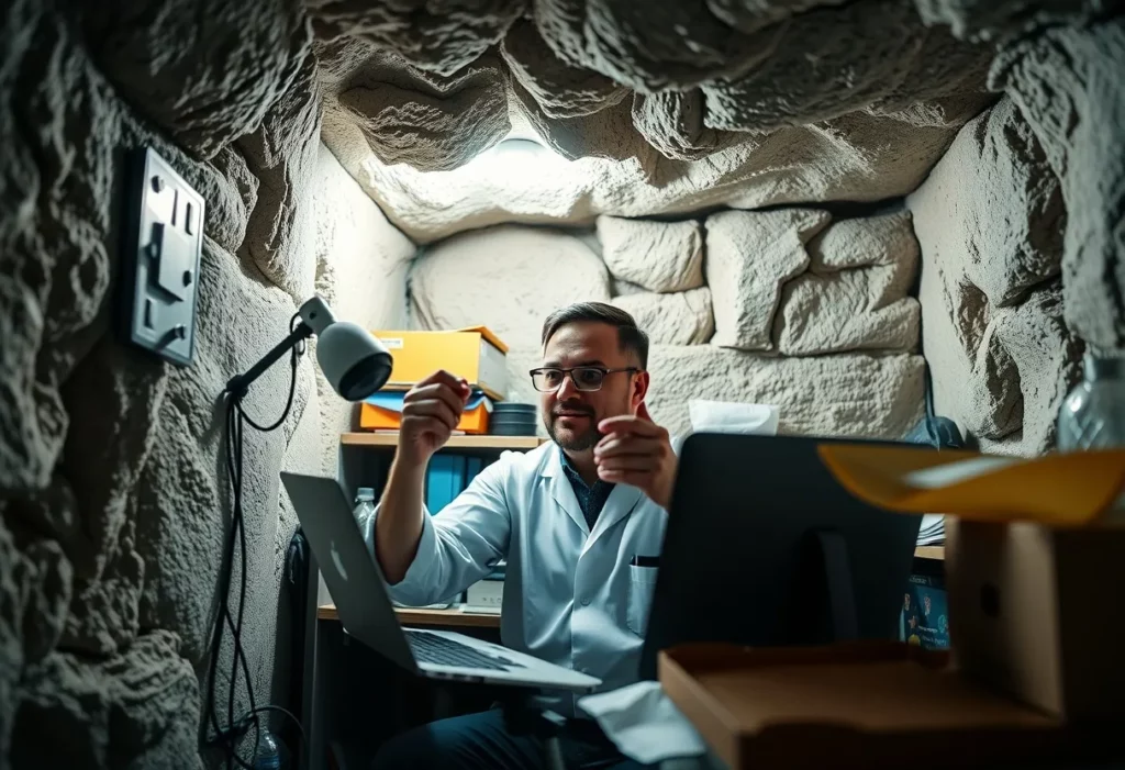 ecommerce seo scientist working in a Texas Bunker for the Omegacube Agency