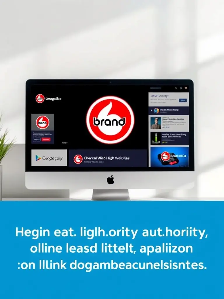 A brand logo prominently displayed on various high-authority websites, showcasing the enhanced online visibility achieved through Omegacube's link building.