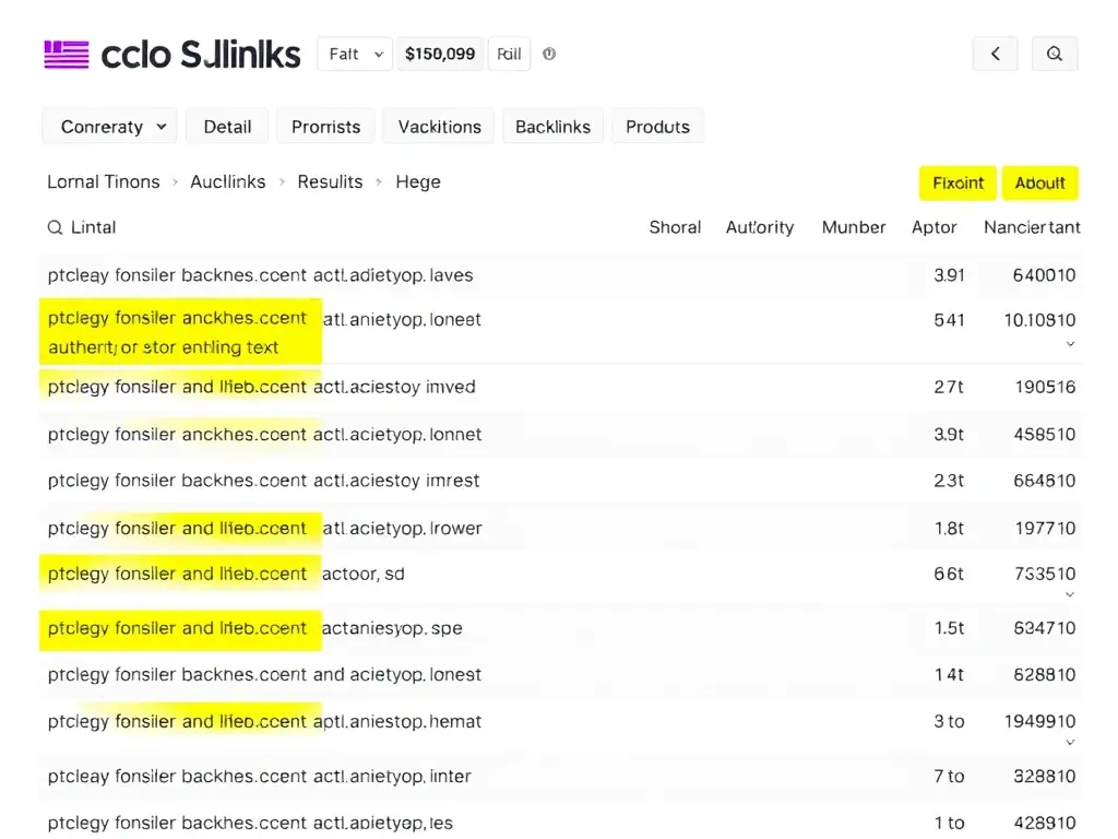 A report showing backlinks to a website, including domain authority and anchor text, highlighting the importance of link building.