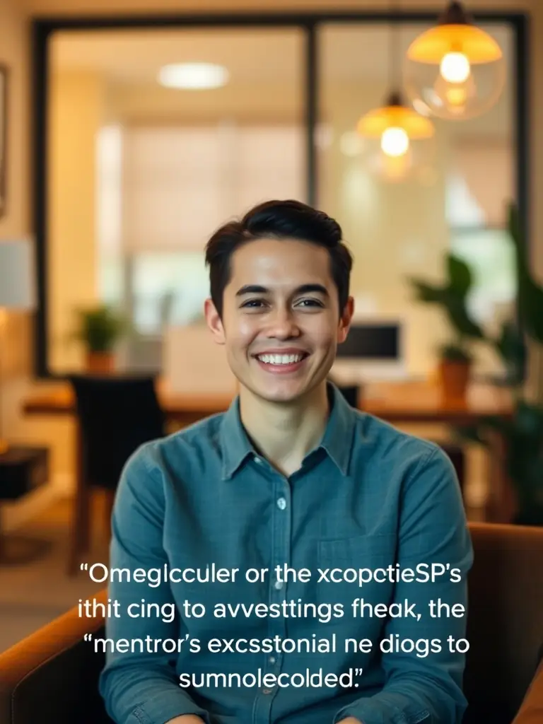 A customer testimonial video still, featuring a satisfied client praising Omegacube's exceptional service and results in managing their Amazon DSP advertising.