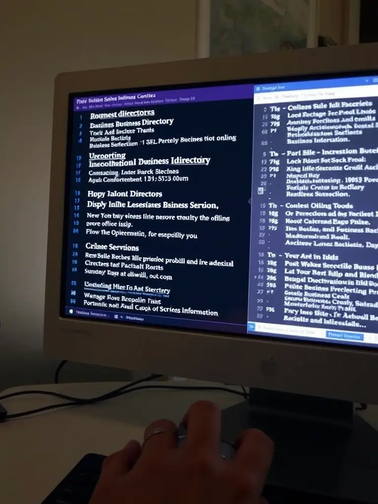 A screenshot of various online directories with inconsistent business information, highlighting the challenge of managing online listings.