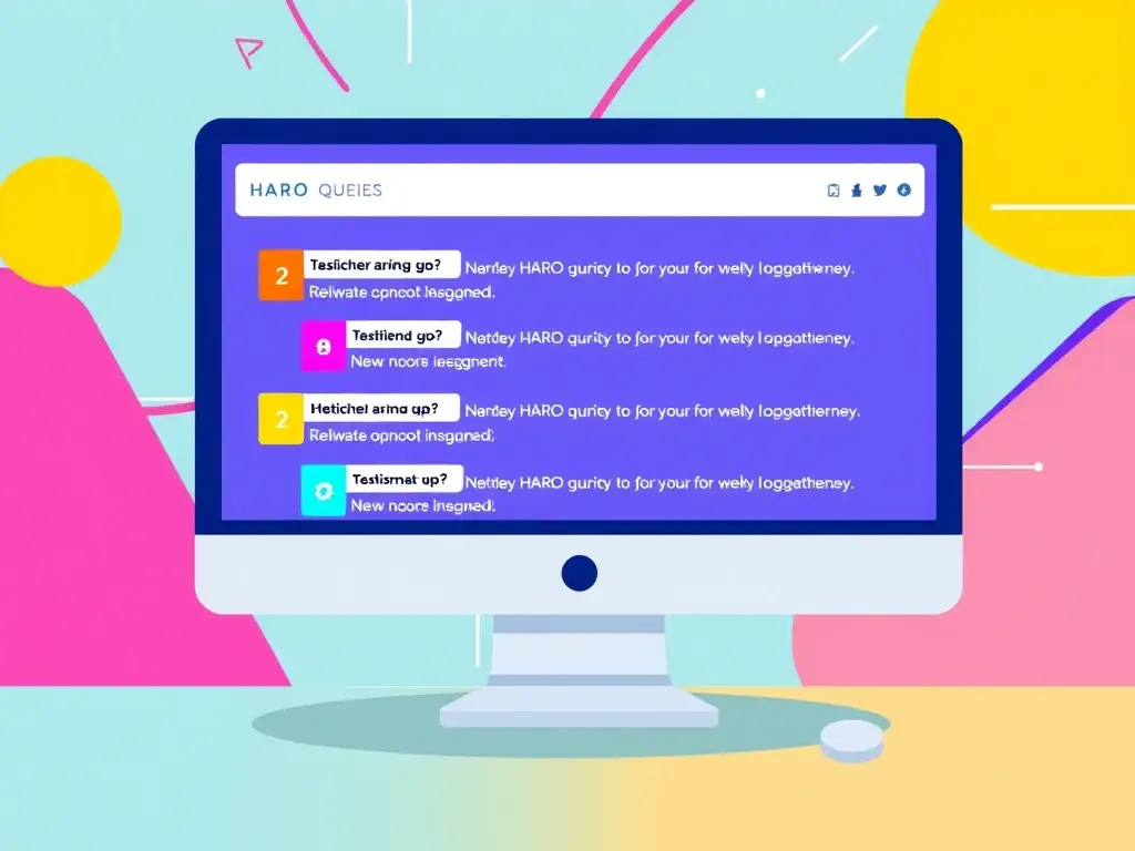 A screen displaying HARO queries being monitored, with filters applied to identify relevant opportunities based on industry, domain authority, and potential impact.