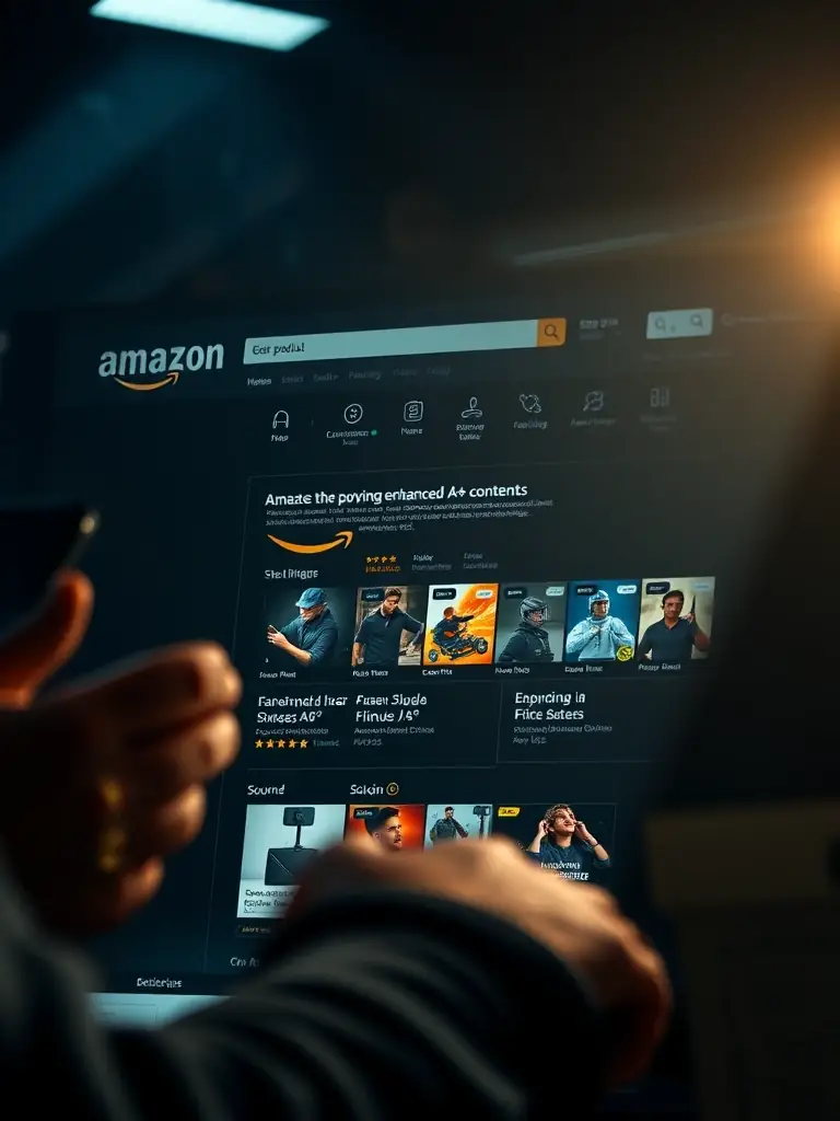 An image displaying enhanced A+ content on an Amazon product listing, highlighting improved product presentation and customer engagement.