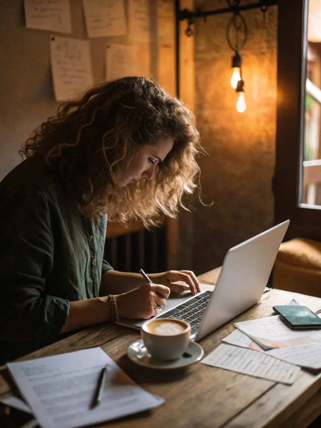 A professional content writer crafting compelling blog posts for a client's website, showcasing Omegacube's content writing service.