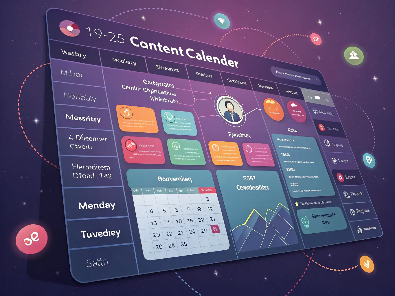 An image of a content calendar filled with various blog post ideas, representing Omegacube's commitment to creating valuable and linkable content.