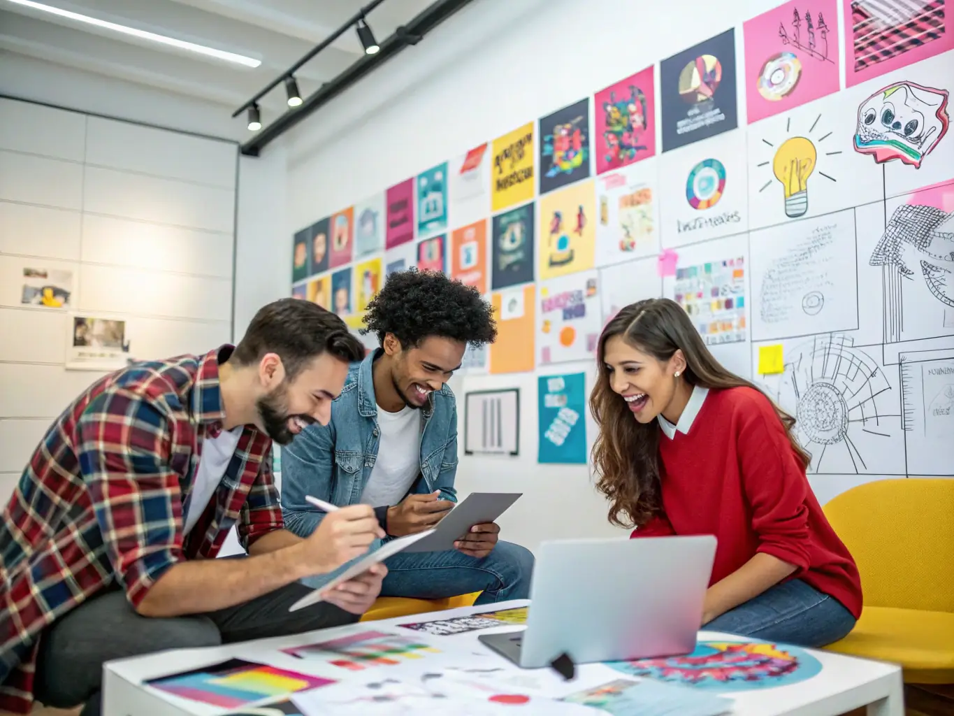 A visually appealing display ad creative being reviewed by Omegacube's design team, focusing on compelling visuals and messaging tailored for specific Amazon DSP campaigns.
