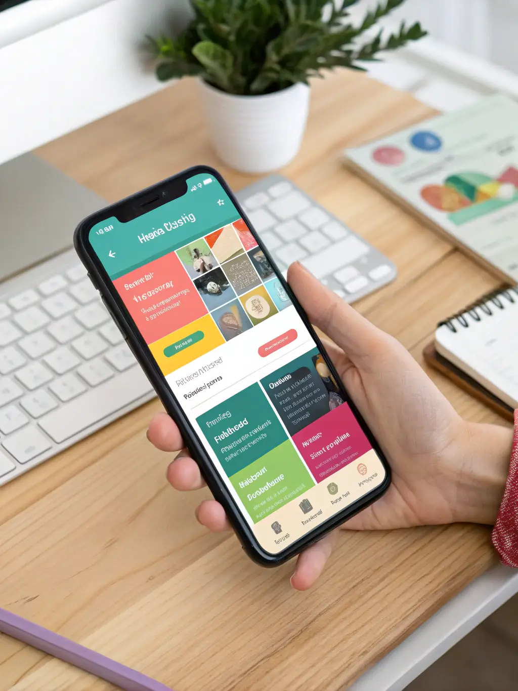 A mobile app interface displaying a user-friendly design, highlighting key features and seamless navigation.