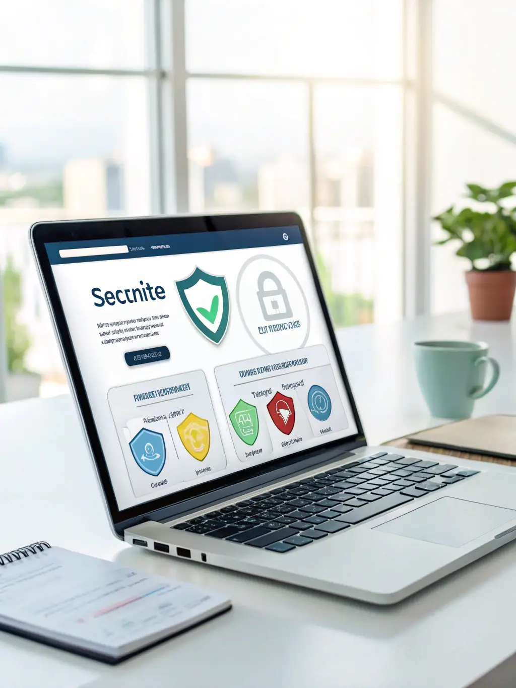 An image showcasing a secure website with SSL certificate and security badges, emphasizing website security.