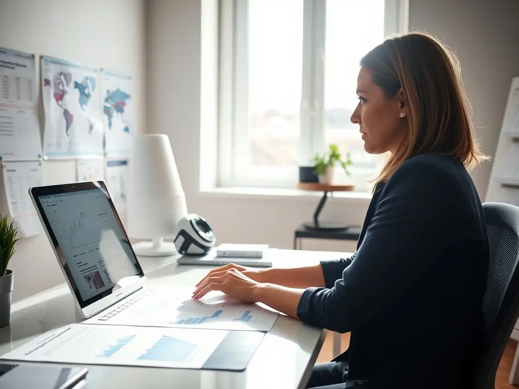 A close-up shot of a person looking puzzled while staring at a complex Facebook Ads Manager dashboard on their laptop, symbolizing the challenges of navigating Facebook's algorithm.