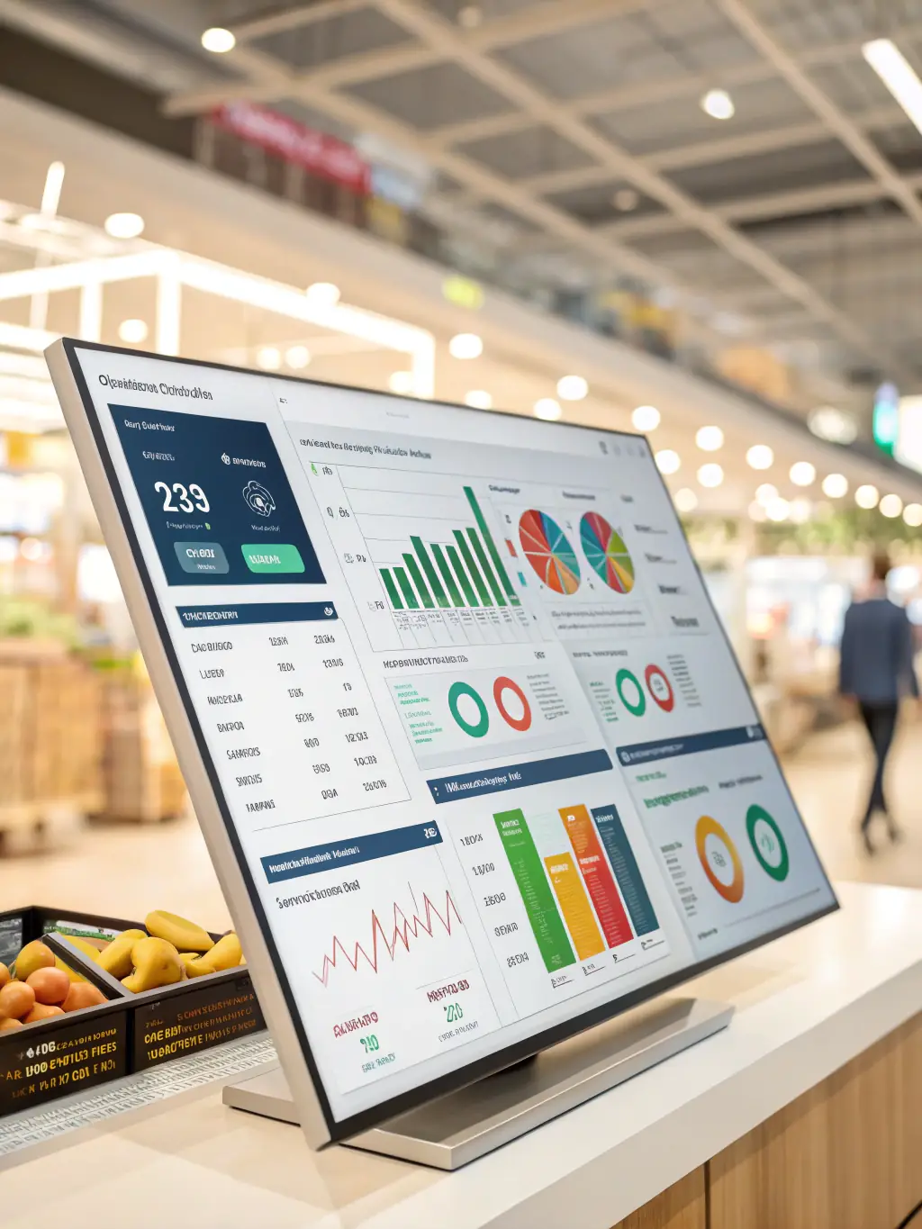 A vibrant image showcasing e-commerce analytics dashboards, highlighting customer segmentation and sales forecasting data, used by Omegacube to optimize online retail strategies.