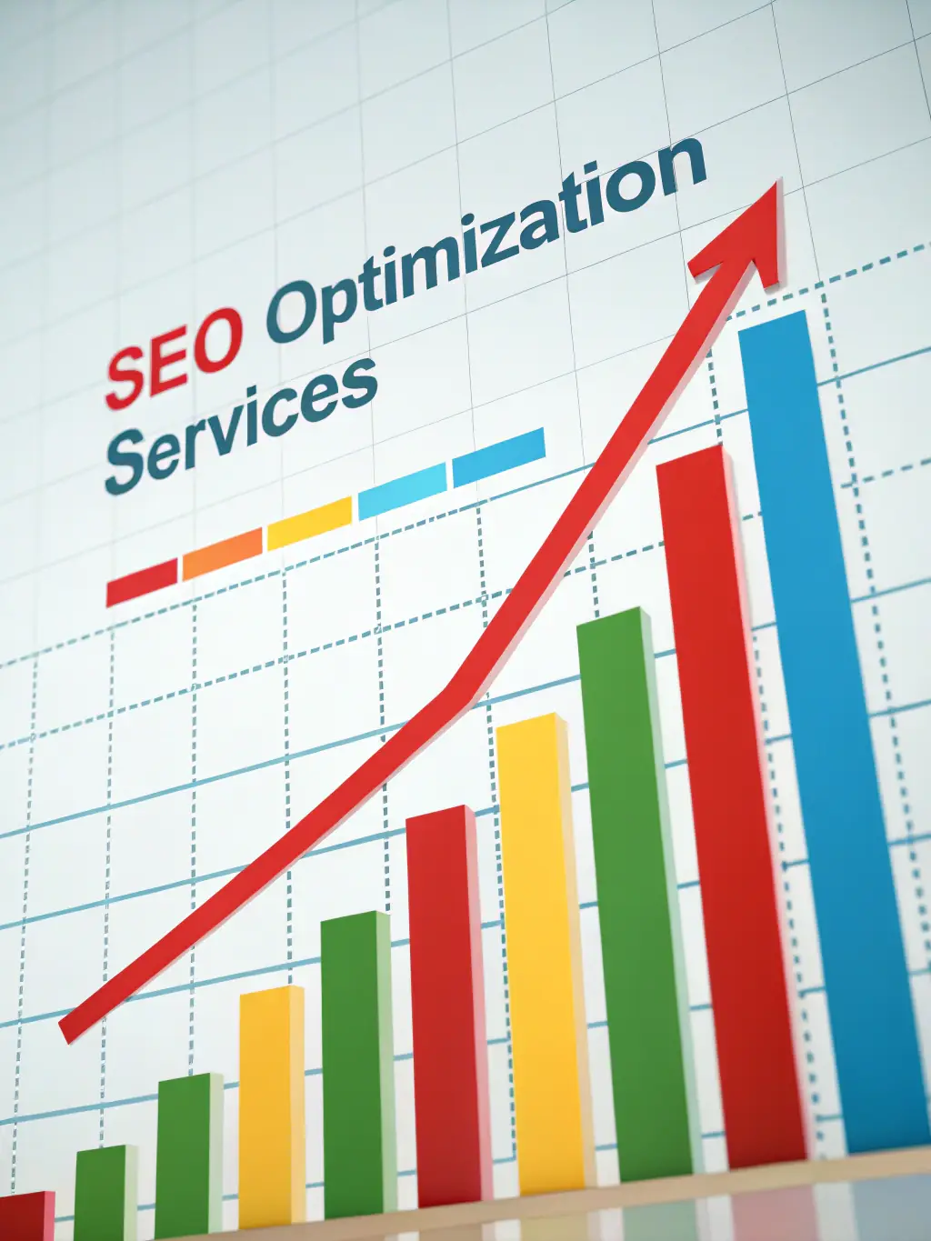 An image showcasing a graph trending upwards, symbolizing improved search engine rankings, with location pins scattered across a map, representing various franchise locations benefiting from local SEO.