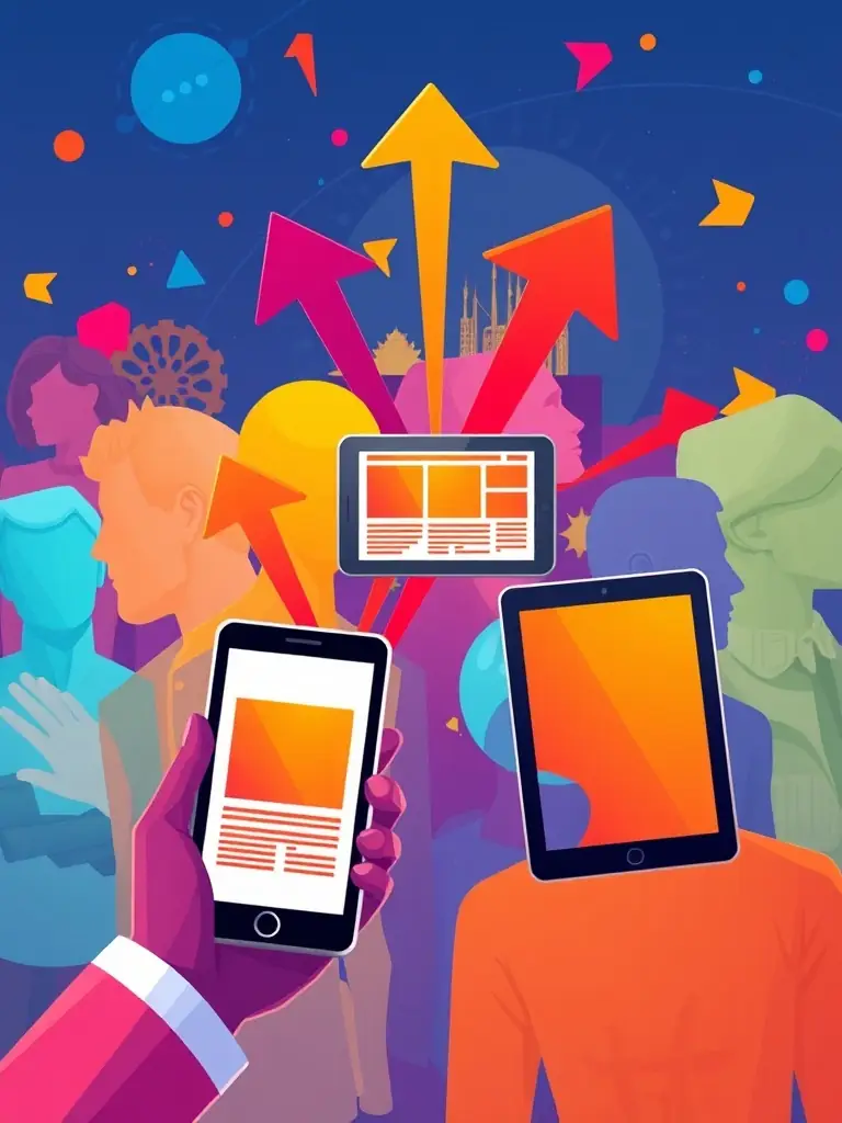 An image of a magnifying glass focusing on a specific demographic profile, symbolizing targeted advertising and reaching the right audience.