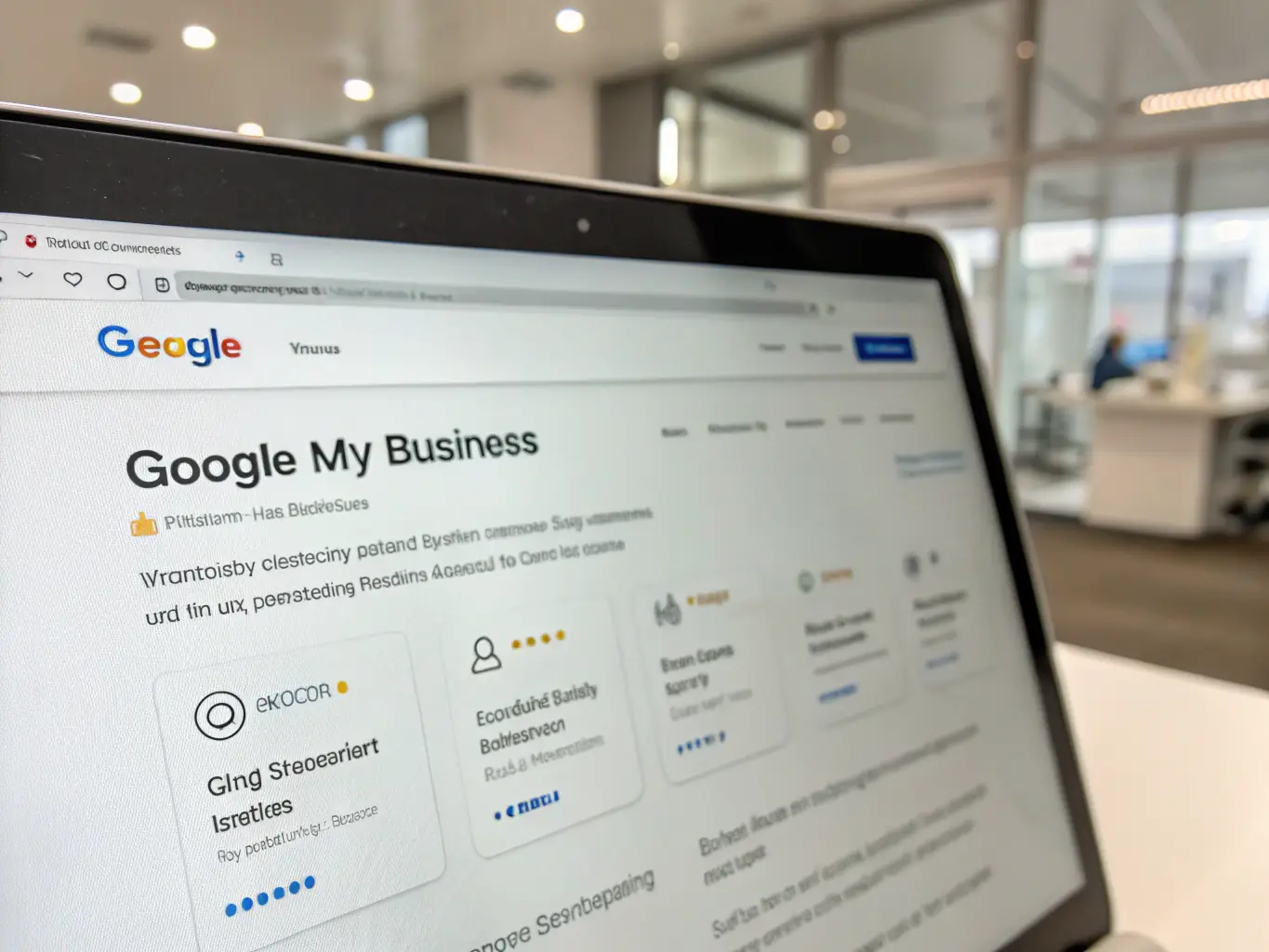 A close-up shot of a smartphone displaying a Google Maps listing for a local business, highlighting the importance of optimized business listings.