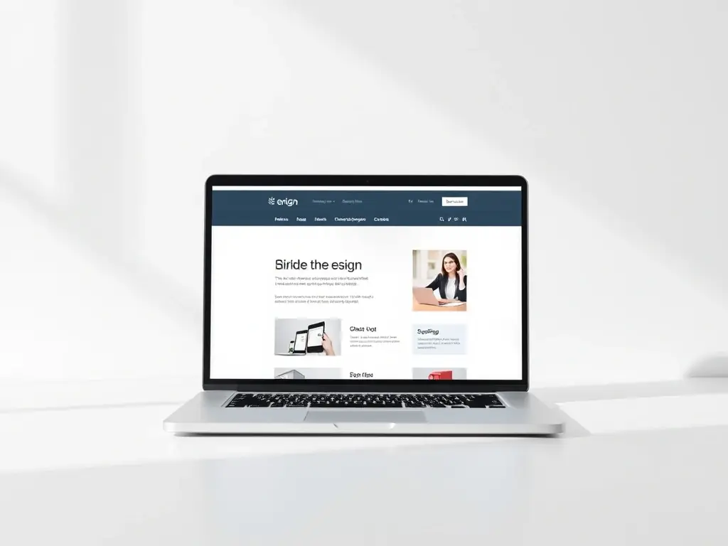 A clean, modern website design showcasing high contrast color schemes and clear, resizable text, illustrating ADA compliance for visual impairments.
