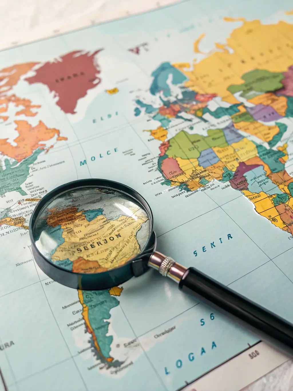 An image of a map with various location markers, each displaying different content and SEO strategies.