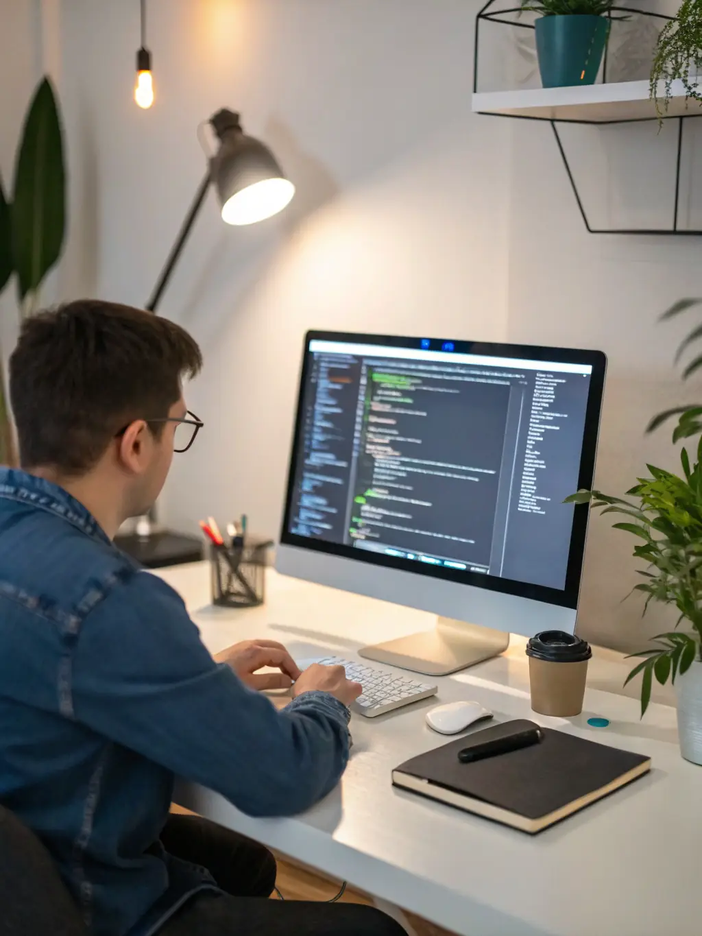 A C# developer writing code in a modern IDE, with a focus on creating efficient and reliable applications for digital marketing solutions.
