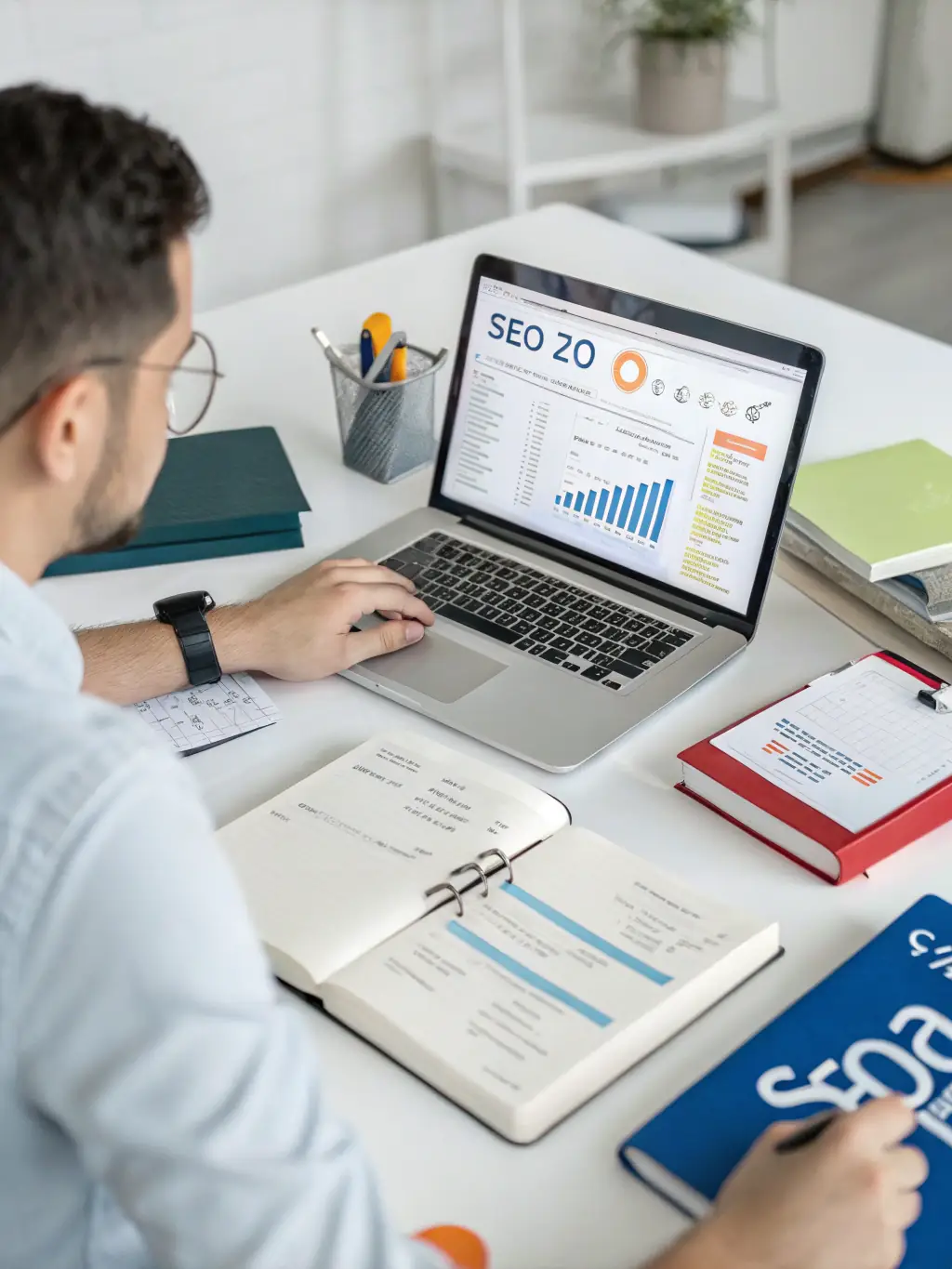 A content audit being performed on a website, highlighting areas for improvement in SEO and user engagement, reflecting Omegacube's analytical approach.