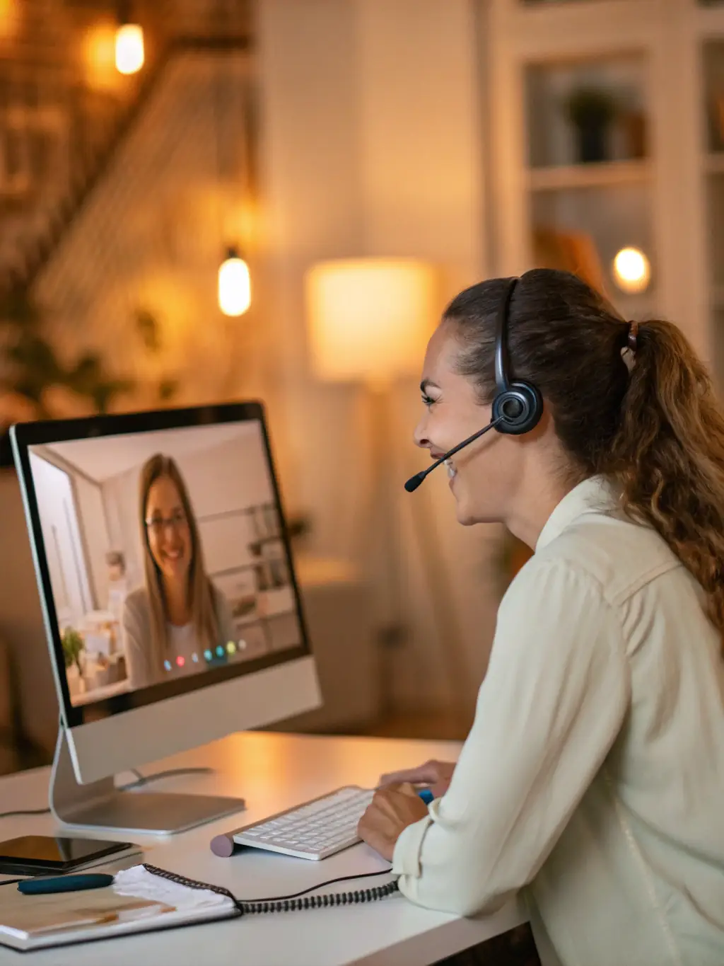 A friendly Omegacube support agent assisting a customer via live chat on a computer screen.