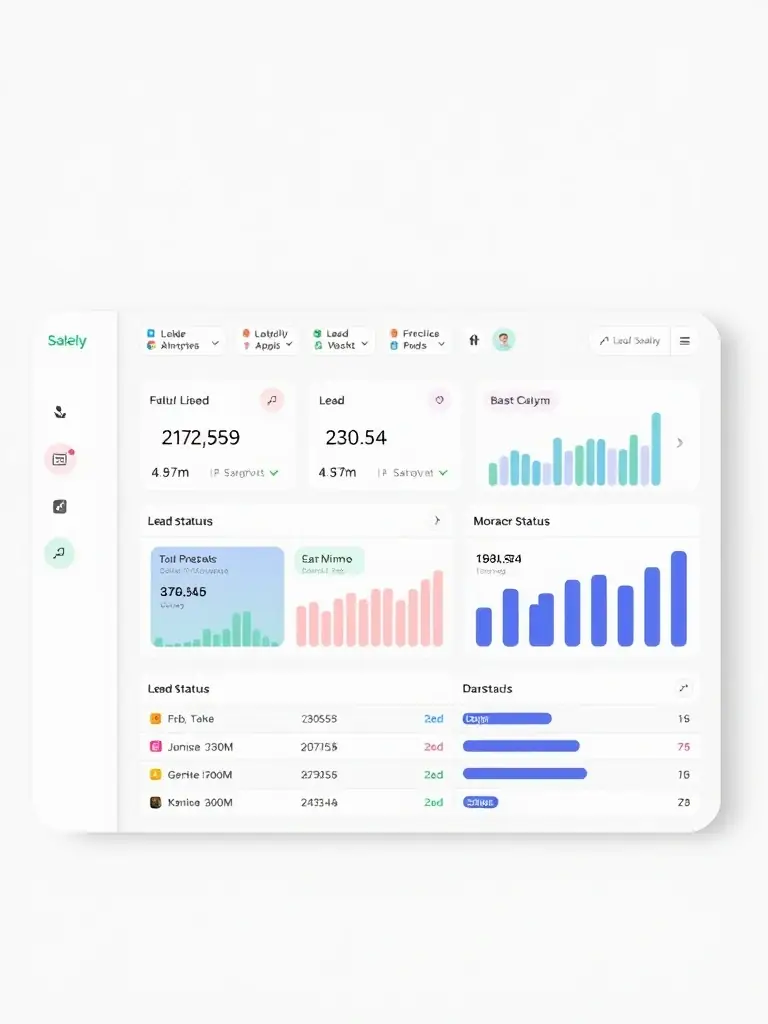 A clean, professional screenshot of Omegacube CRM's lead management dashboard, showcasing lead tracking and assignment features.