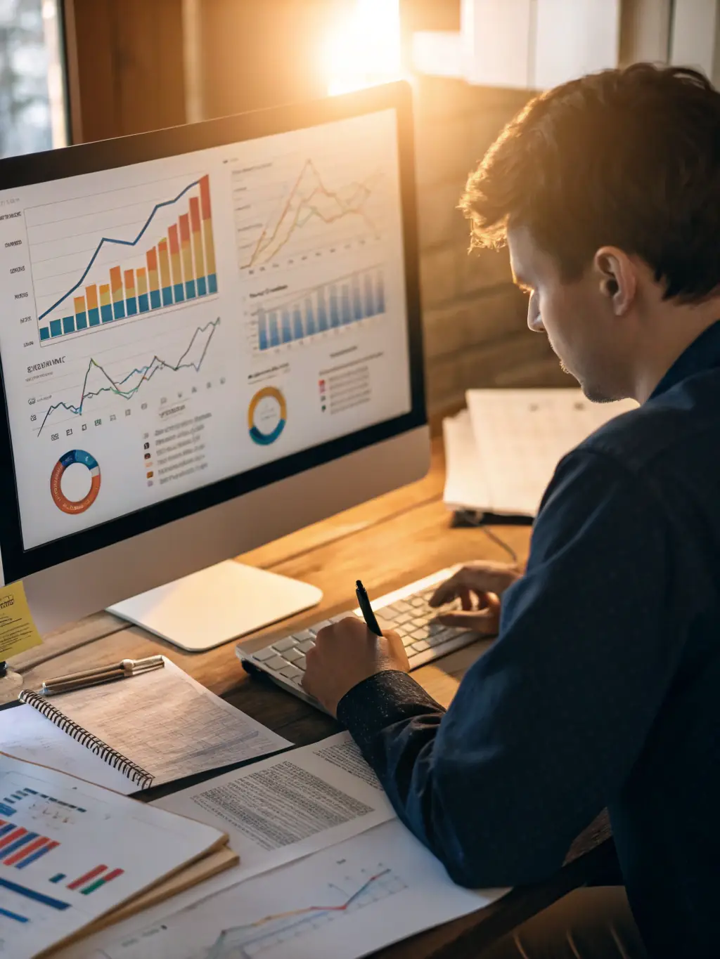 A statistician performing statistical analysis on a dataset, using advanced statistical software to identify trends and patterns.
