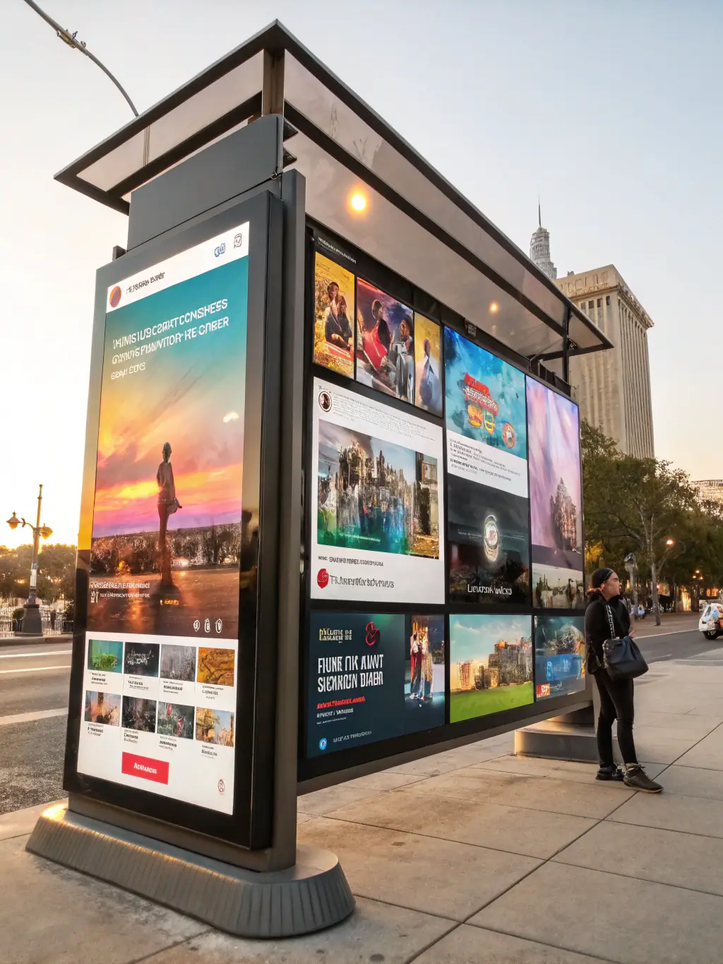 A dynamic image of various ad formats running across different platforms (Google, social media), highlighting the precision targeting and ROI-driven approach of Omegacube's PPC campaigns.