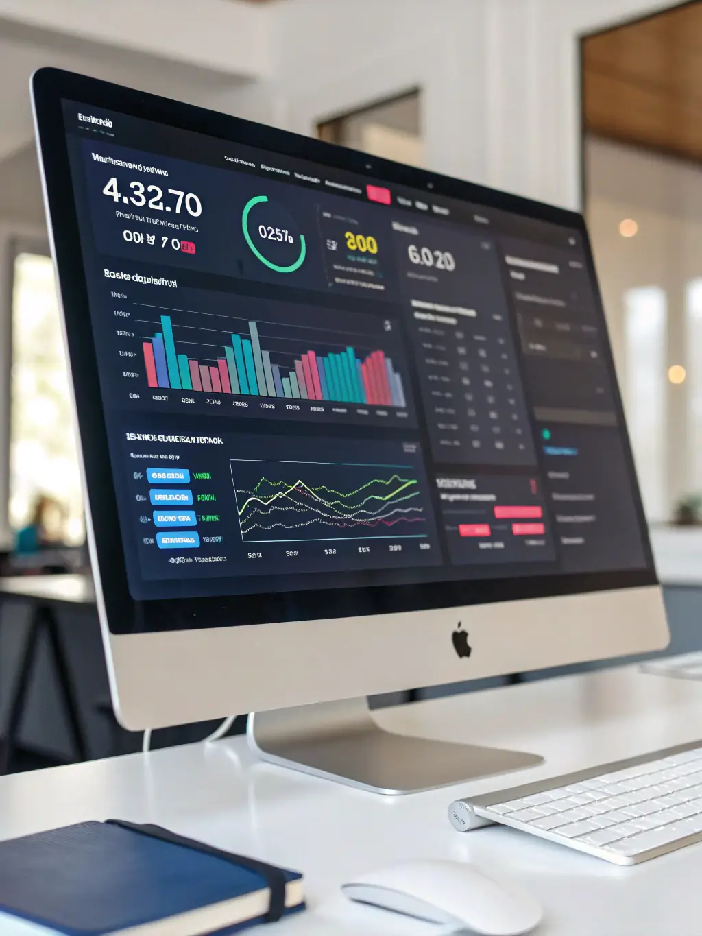 An image showing a dashboard with clear metrics and analytics, illustrating the measurable results of PPC campaigns.