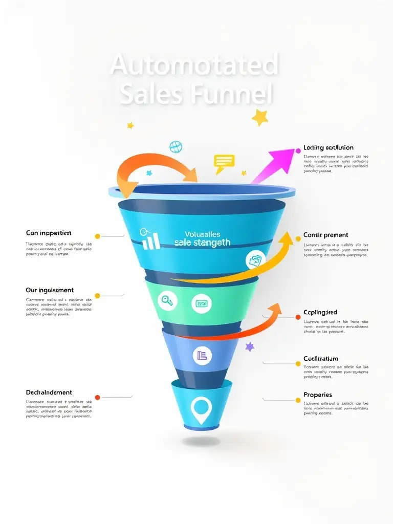 A graphic illustrating a streamlined sales funnel, highlighting how social media marketing can guide potential customers through the purchasing process for OmegaQube clients.