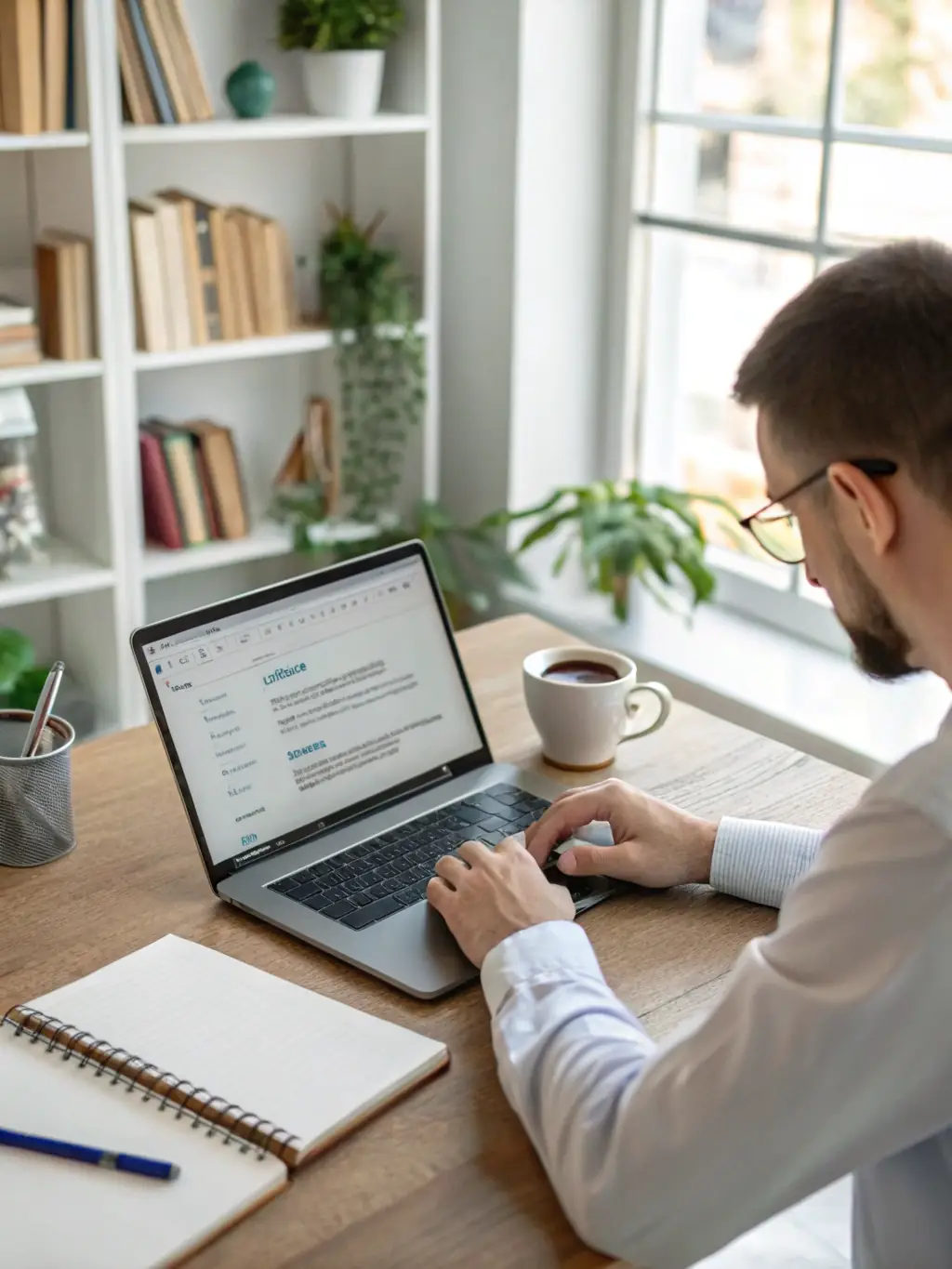A focused image of a person conducting keyword research on a laptop, with Amazon product listings visible in the background, symbolizing Omegacube's expertise in identifying relevant keywords for Amazon SEO.
