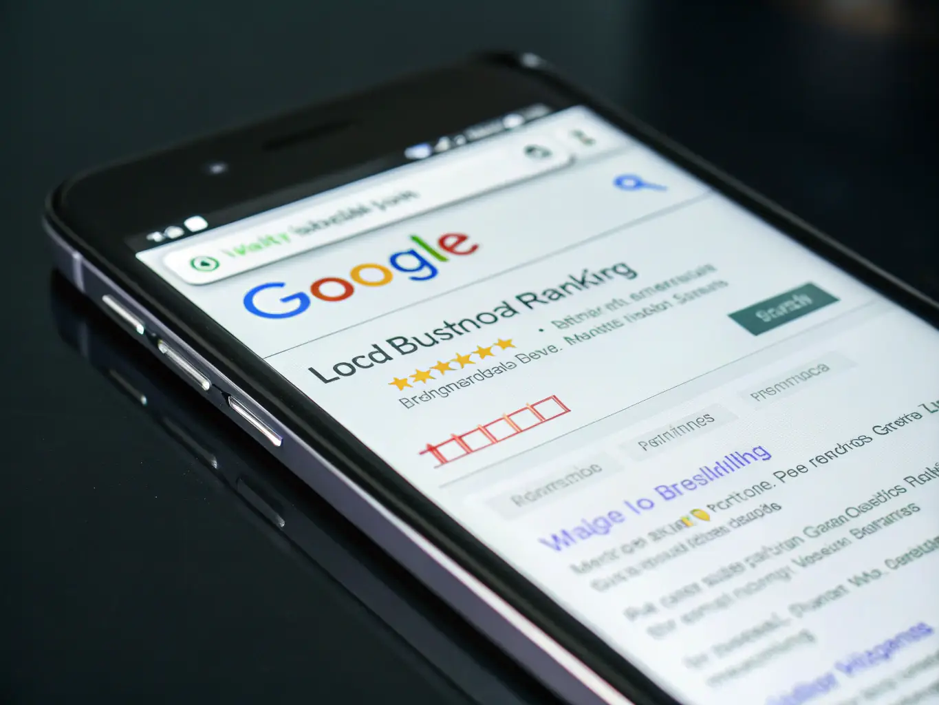 An image of a mobile phone displaying Google Maps with a highlighted local business listing, illustrating the enhanced visibility on mobile devices through GMB Local Ads.