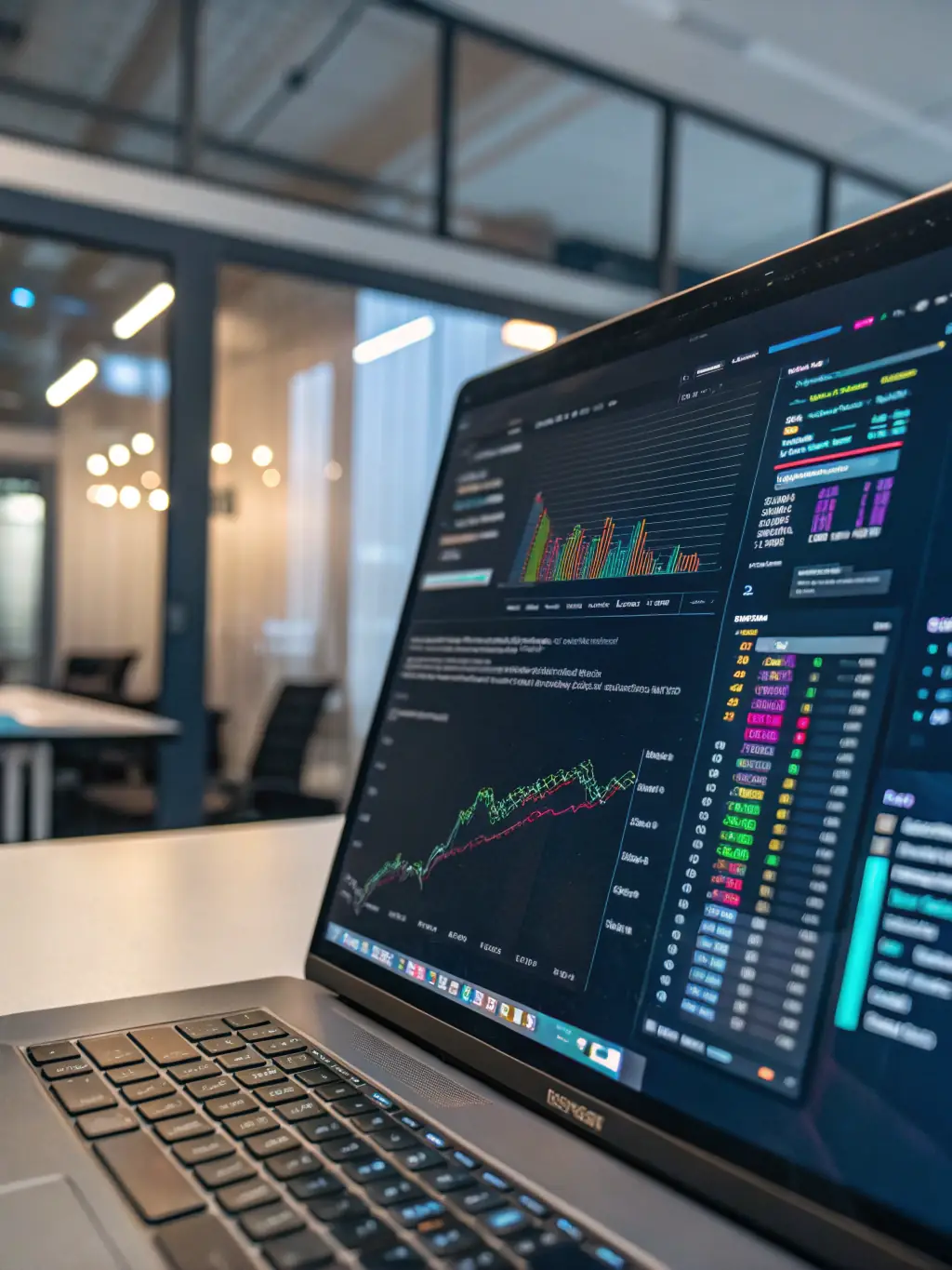 A close-up shot of an AI model generating content, with a focus on the intricate algorithms and data processing involved, symbolizing the core of GEO's content generation capabilities.