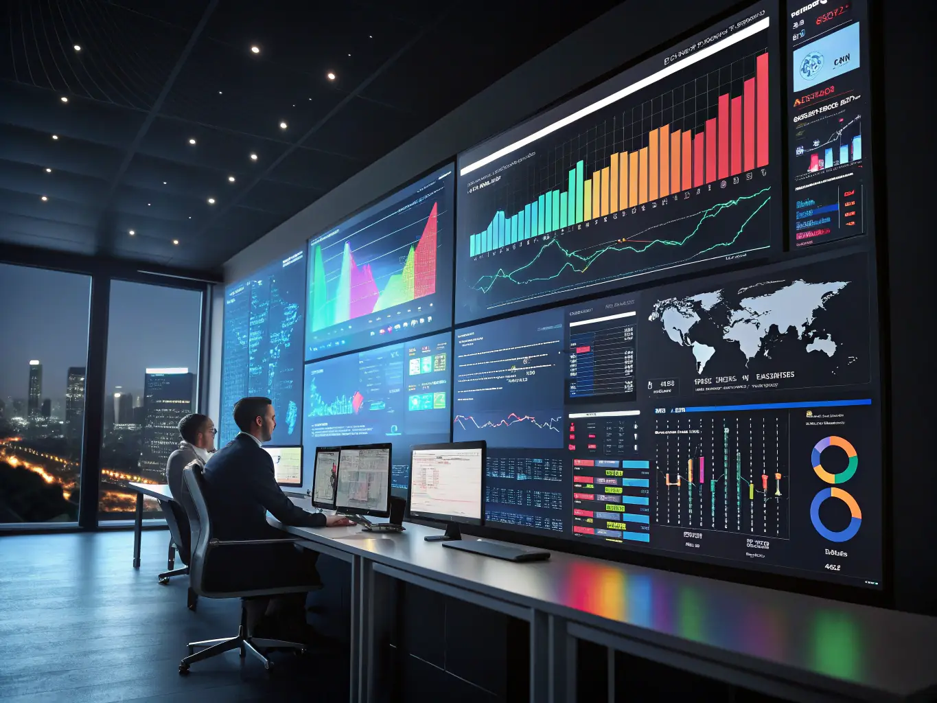 A dynamic image showcasing targeted advertising campaigns with data visualizations, highlighting the effectiveness of data-driven marketing strategies for Omegacube.