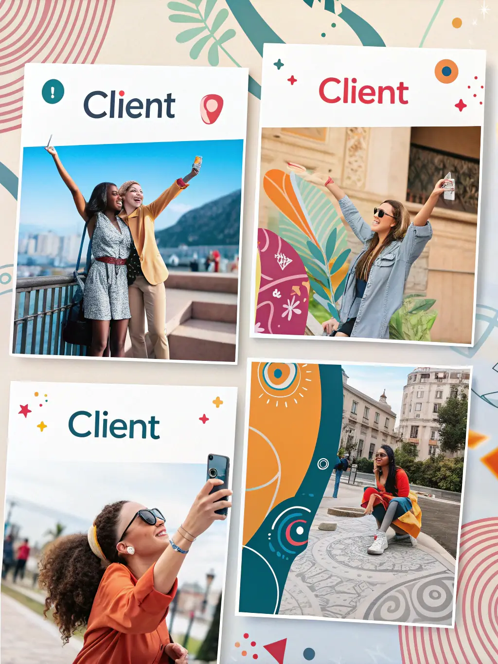 A collage of social media posts from different franchise locations, showcasing consistent branding and engagement with local customers. The posts feature a mix of images, videos, and text updates.