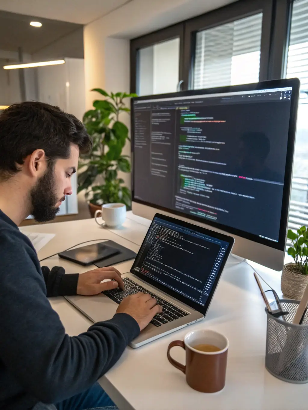 A Java developer debugging code, emphasizing the creation of scalable and robust applications suitable for handling large digital marketing datasets.