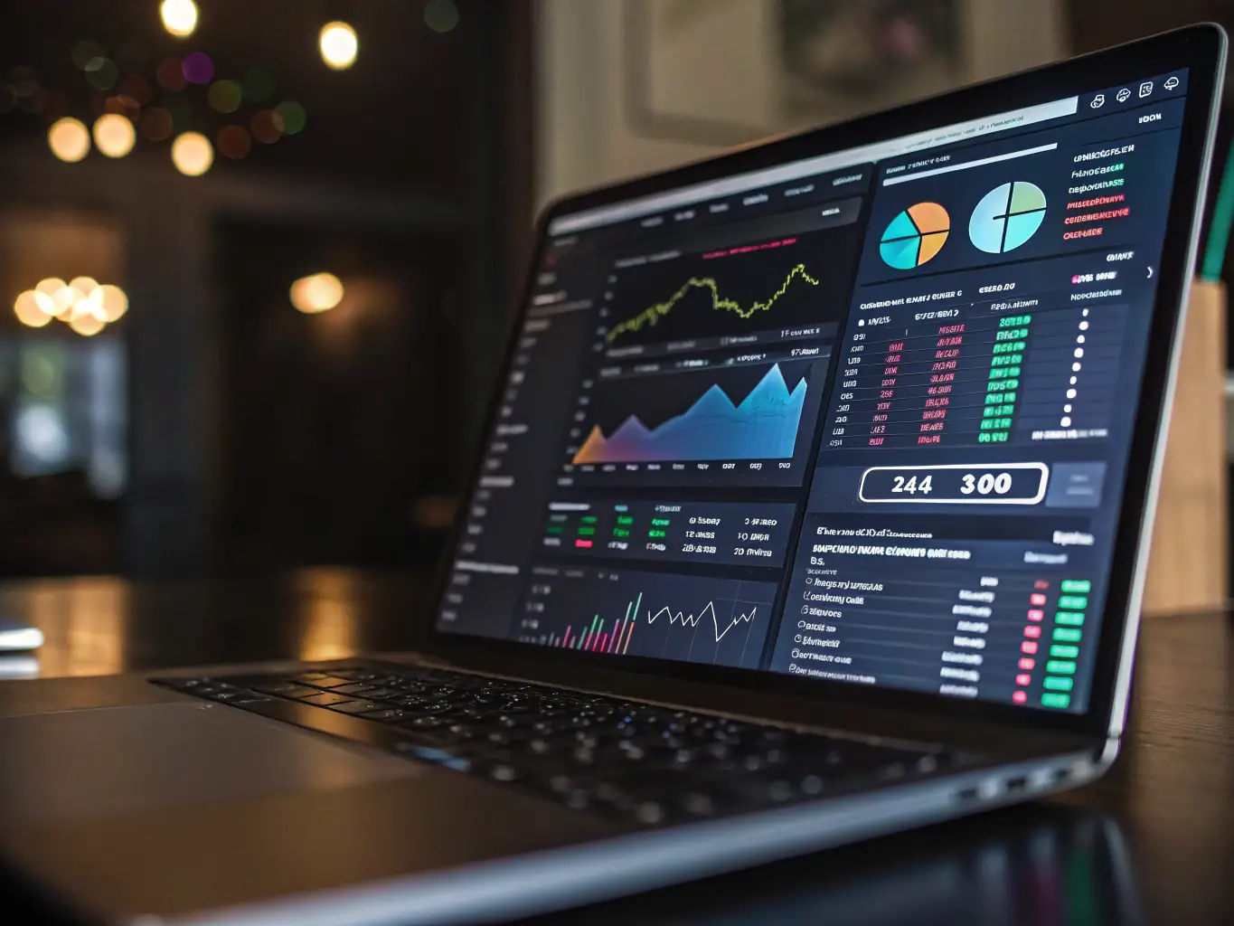 A visually appealing data visualization dashboard displaying key performance indicators (KPIs) related to marketing campaigns. The dashboard includes charts, graphs, and tables that provide a clear overview of campaign performance.