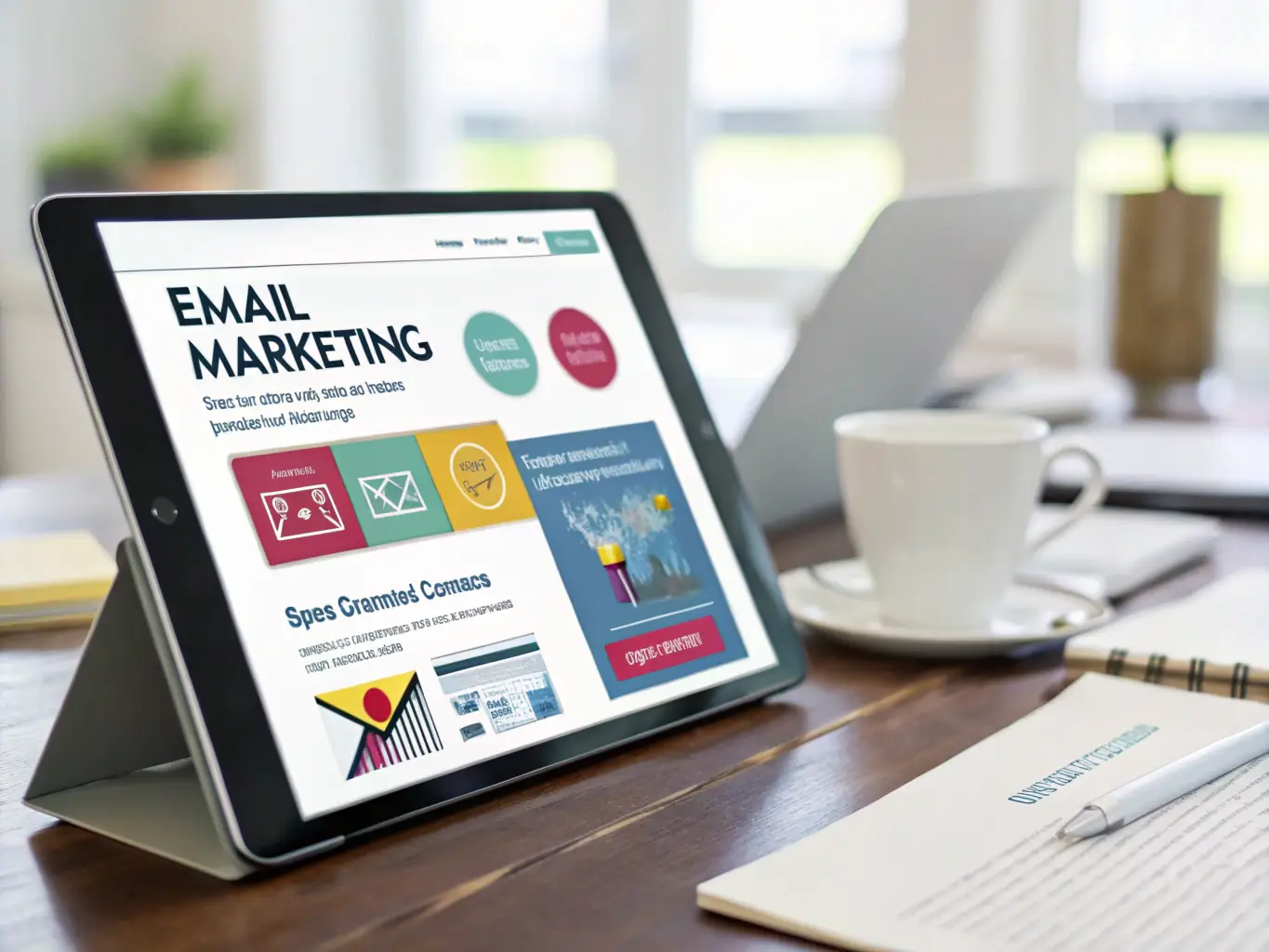 A visually appealing image of a targeted email marketing campaign on a mobile device, showcasing personalized product recommendations and promotional offers.