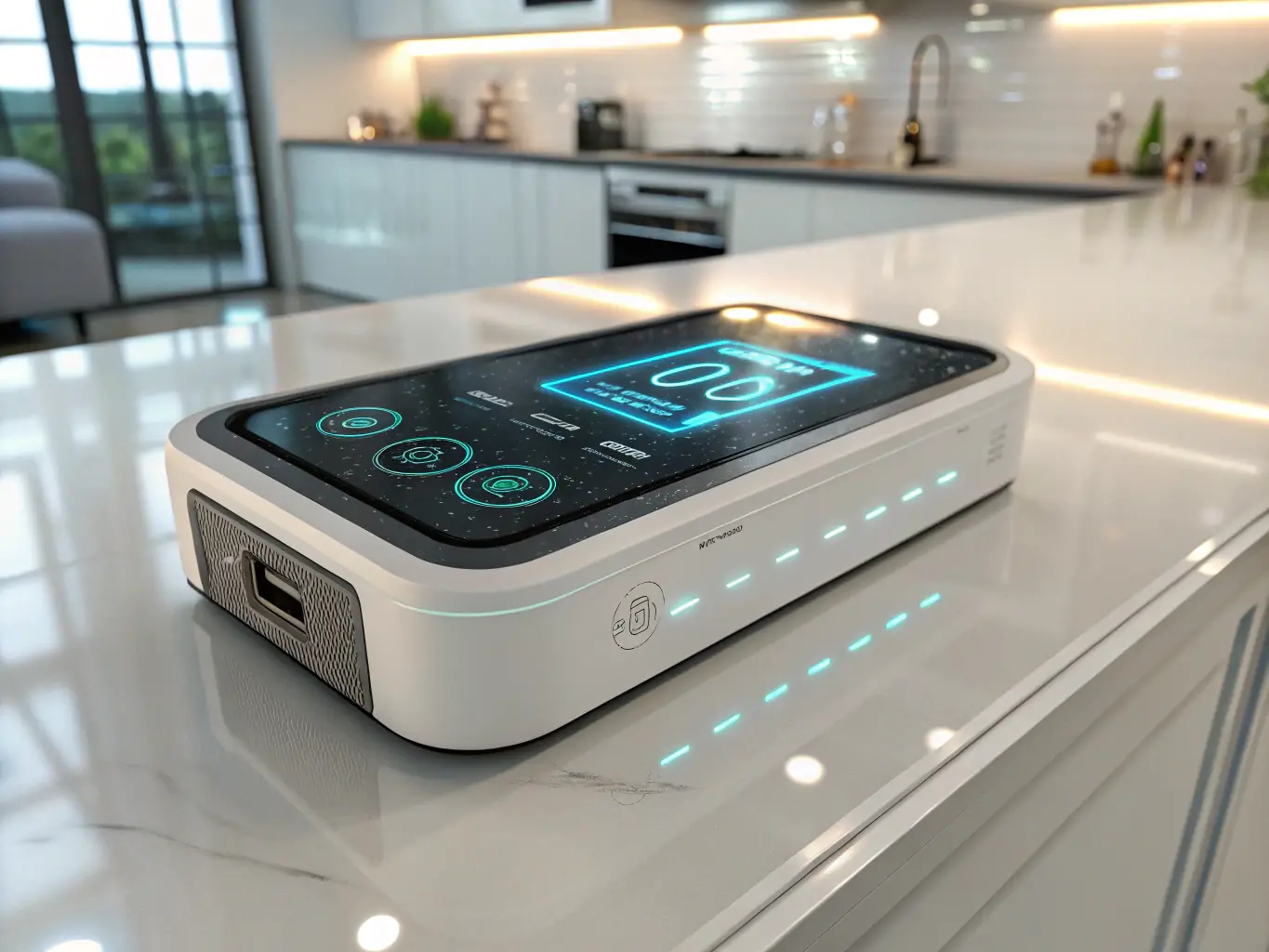 A high-quality video showcasing a sleek, modern tech gadget with dynamic graphics and clear explanations of its features, set against a clean, professional backdrop.