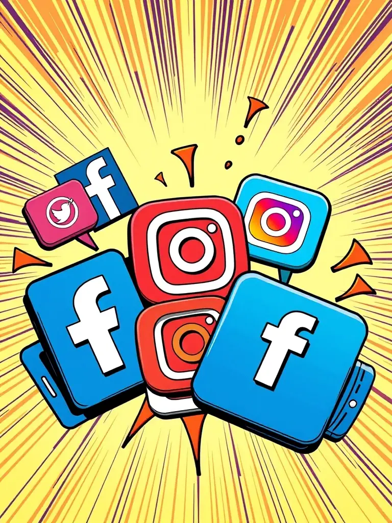 An image depicting various social media platforms with engaging content tailored for a franchise brand.