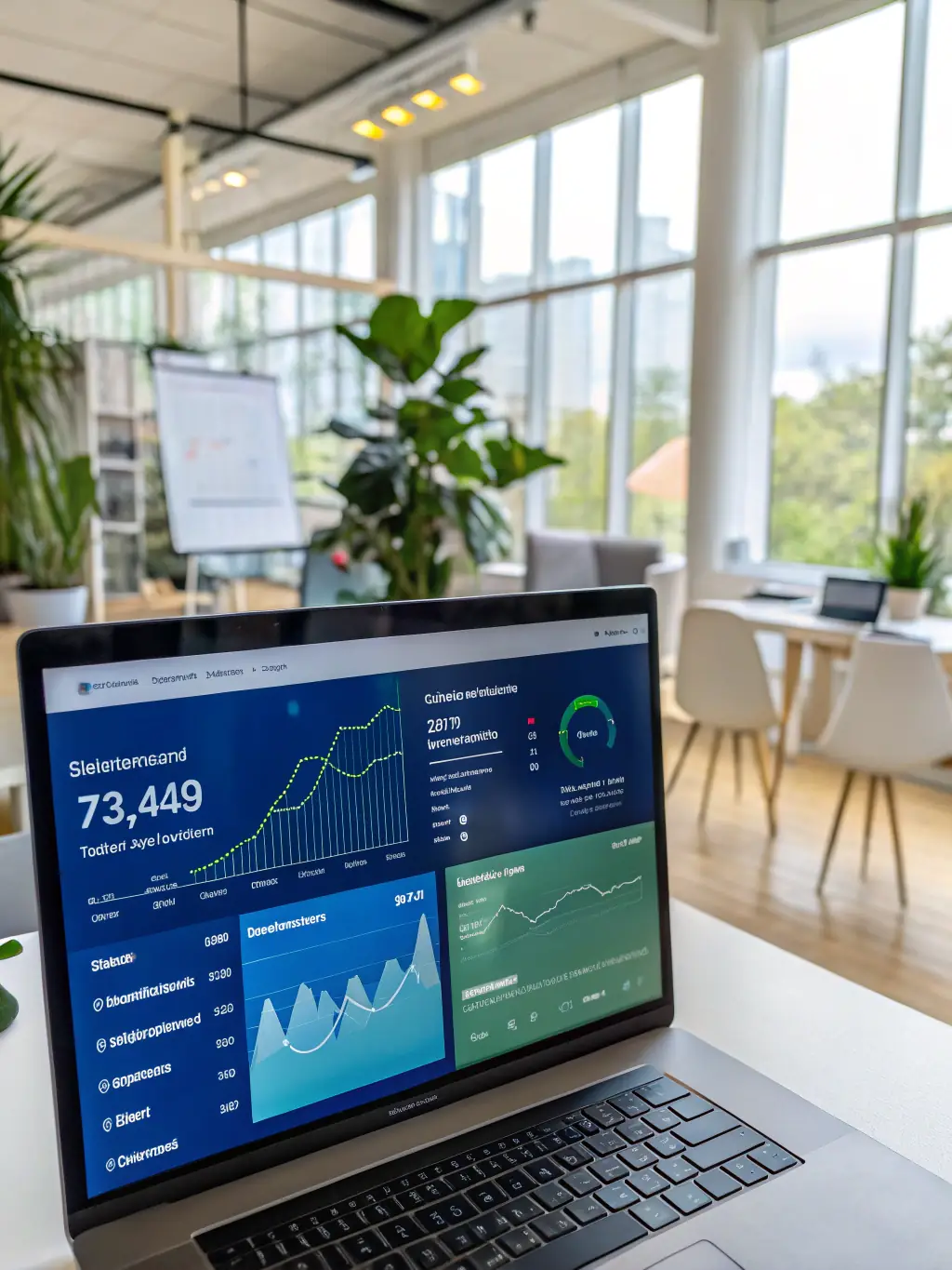 A dashboard displaying conversion rate data, with charts and graphs illustrating improvements over time, showcasing the impact of CRO strategies.