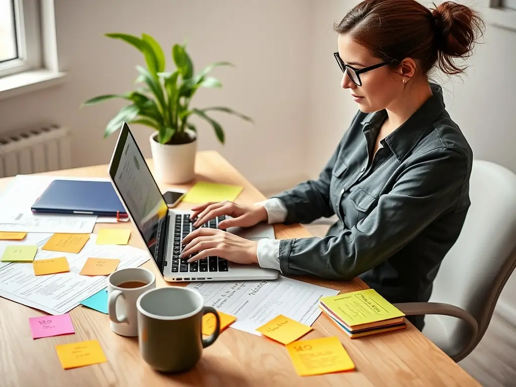 A professional digital marketer is seen conducting outreach via email on a laptop, showcasing Omegacube's personalized approach to link acquisition.