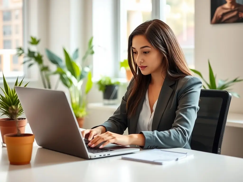 A focused image of a person conducting keyword research on a laptop, with Amazon product listings visible in the background, symbolizing Omegacube's expertise in Amazon SEO.