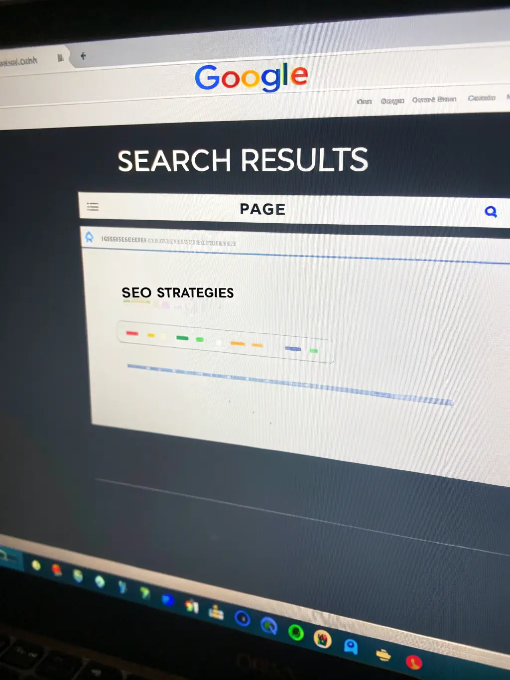 A visually appealing image of search engine results page (SERP) with a website ranking at the top, illustrating the impact of effective SEO strategies.
