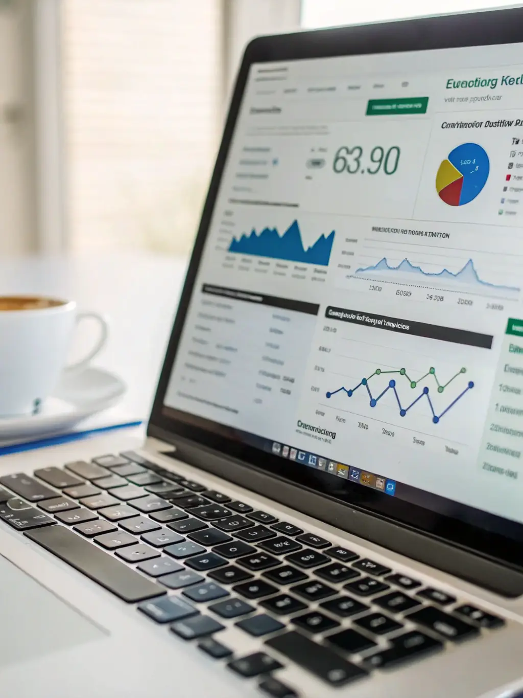 A focused image of keyword research tools on a laptop screen, highlighting the importance of identifying relevant keywords for SEO success in the digital marketing landscape.