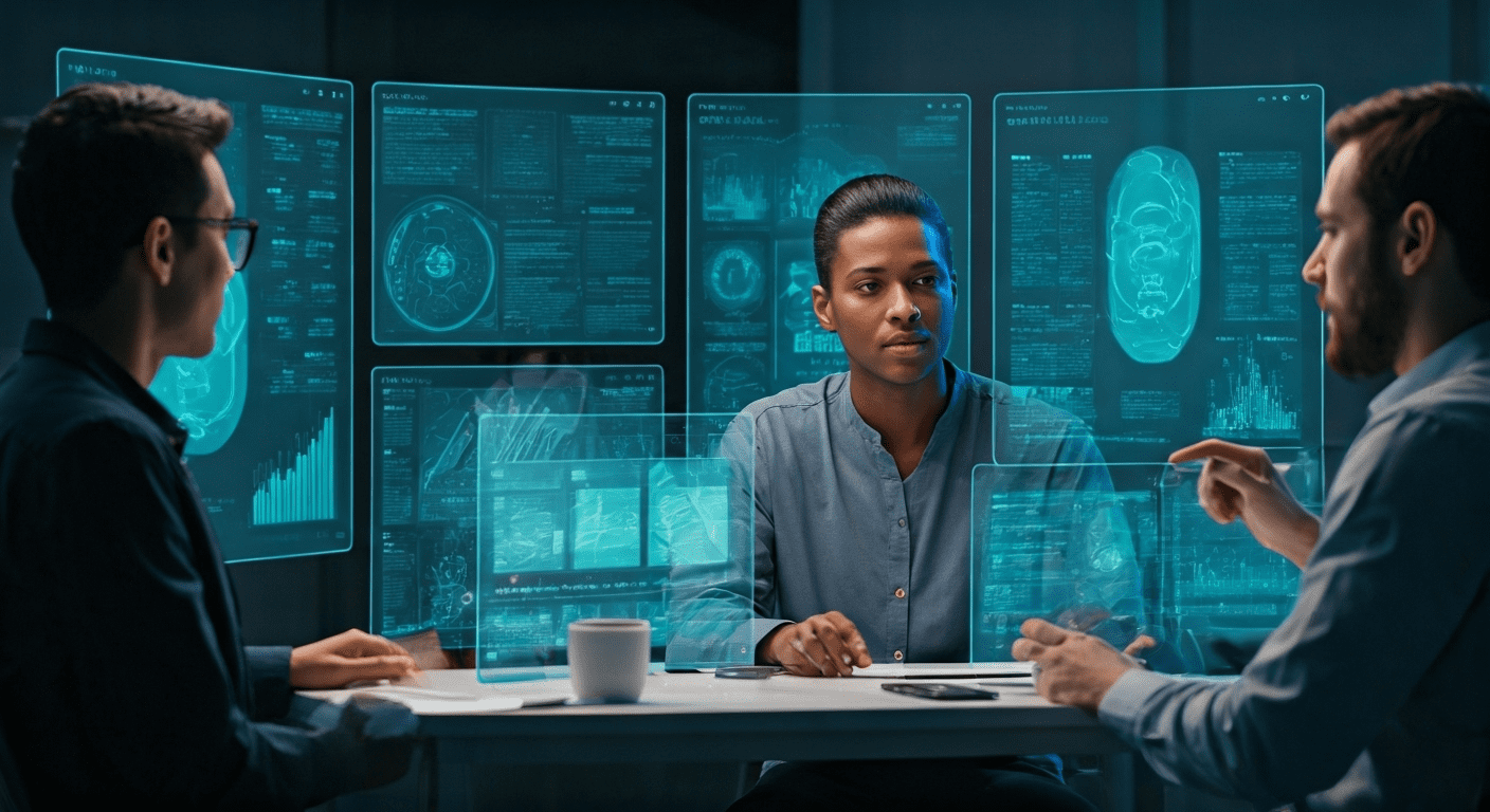 Marketers using AI tools together