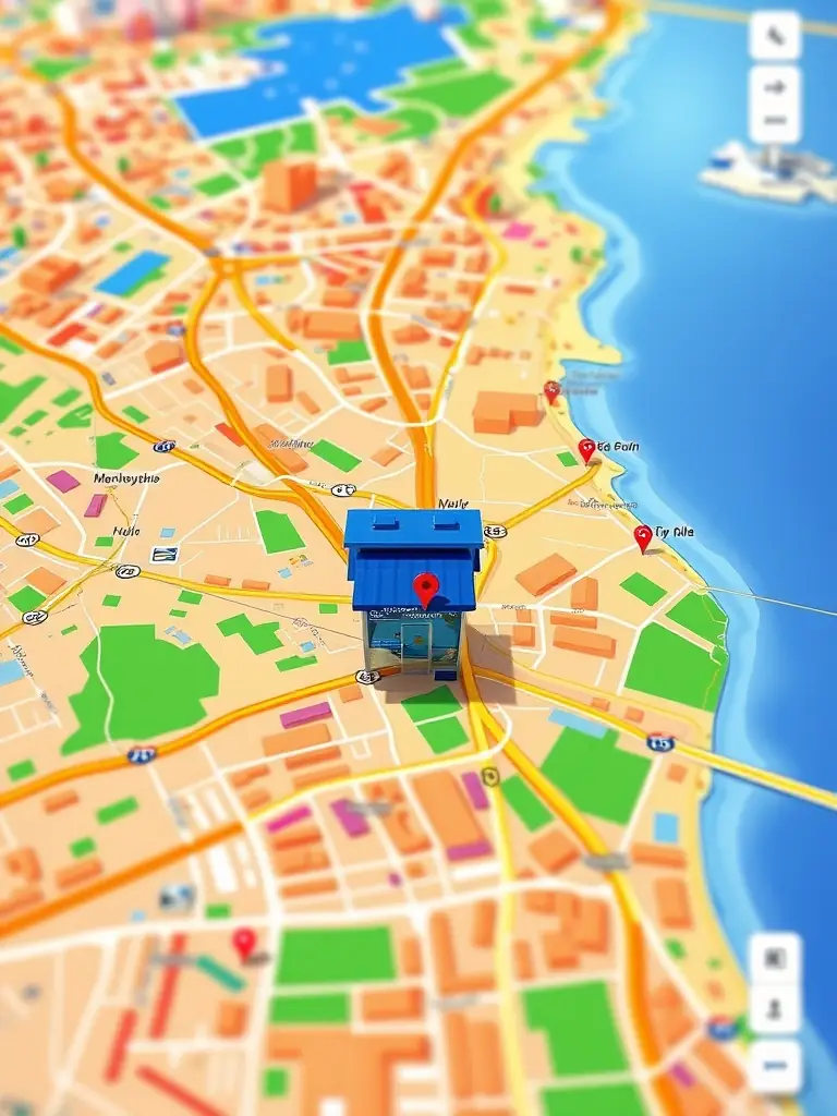 A composite image showing the logos of various online business directories (Google Maps, Yahoo Local, Bing Places) arranged in a visually appealing manner, with the OmegaQube logo prominently displayed in the center.