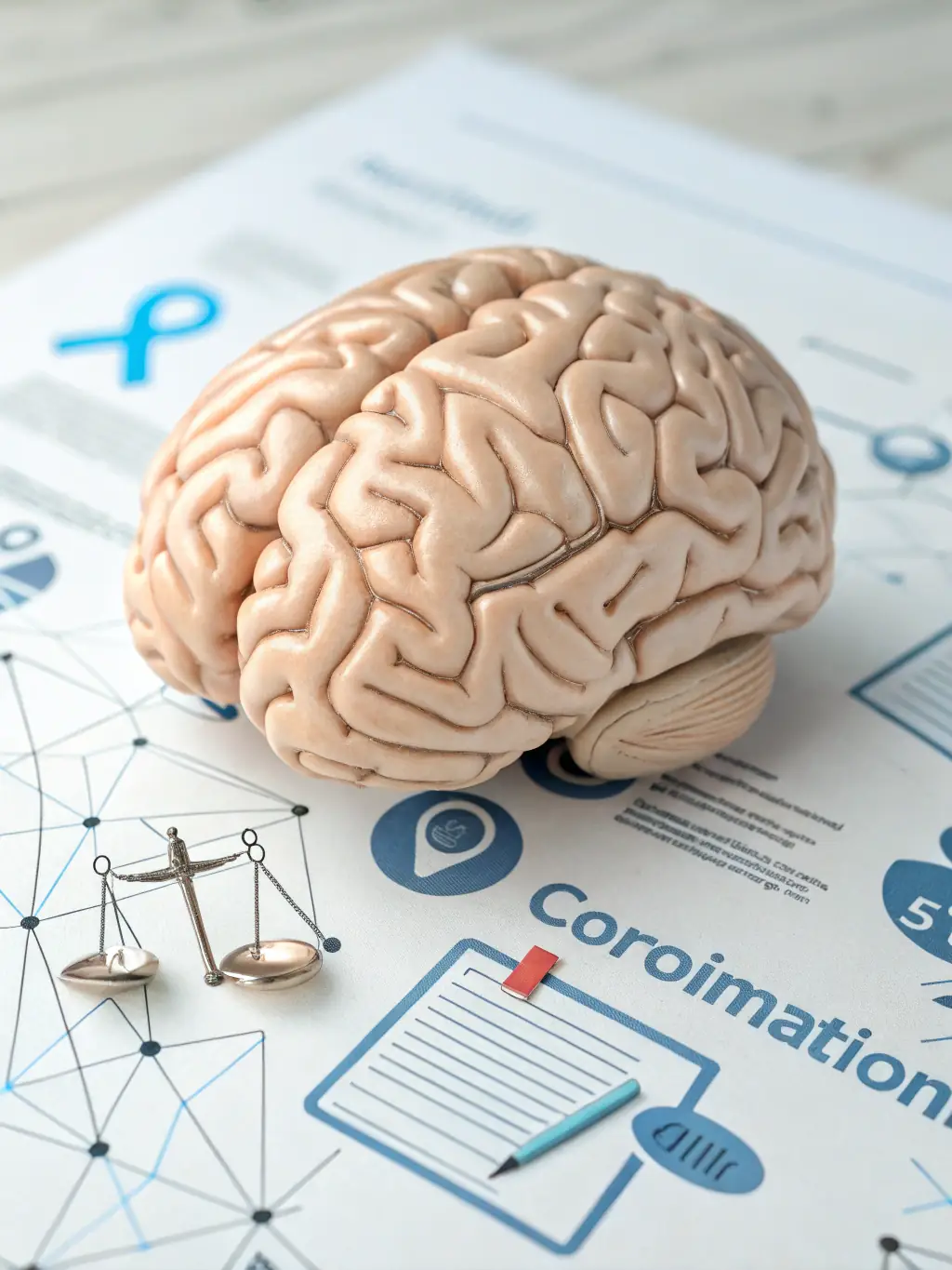 An AI brain icon generating website designs and content, showcasing the AI-powered design and content generation capabilities.