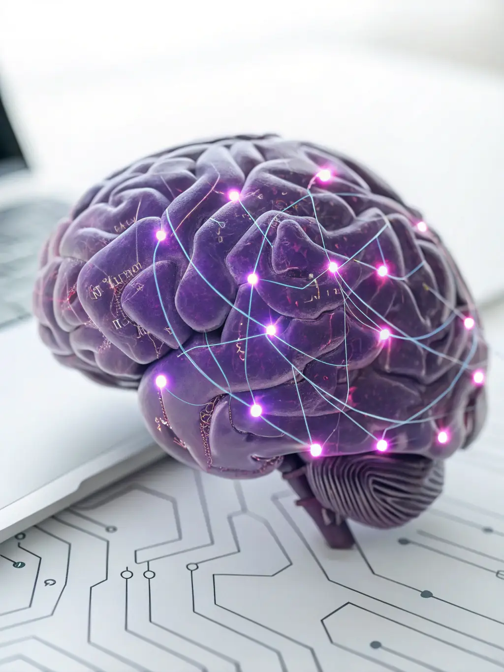 An illustration of an AI brain connected to the Walmart Marketplace interface, symbolizing AI-powered insights.