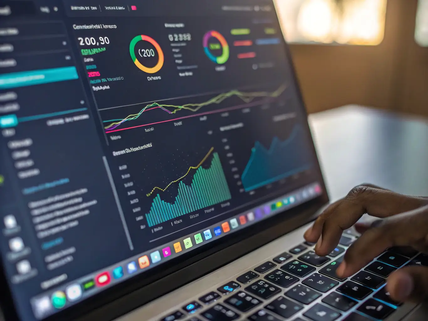 A visually striking image depicting a Google Business Profile dashboard with AI-powered insights highlighted, showcasing keyword optimization, sentiment analysis, and performance tracking metrics.