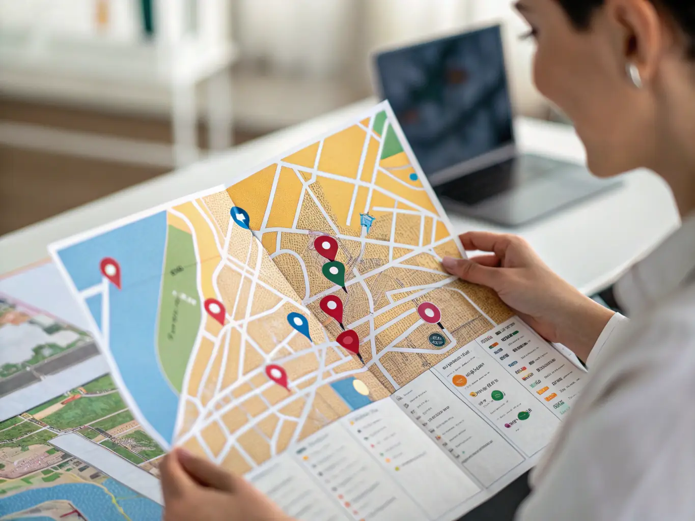 An image showing a map with location pins, highlighting local search visibility and customer reach.