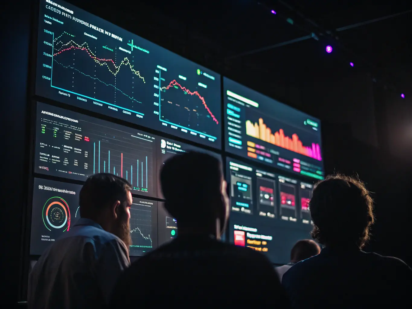 A vibrant image showcasing a Google Business Profile dashboard with AI-driven insights and analytics, highlighting key performance indicators and optimization suggestions.